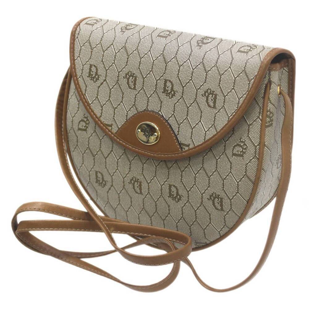 CHRISTIAN DIOR Cream Leather Shoulder Bag